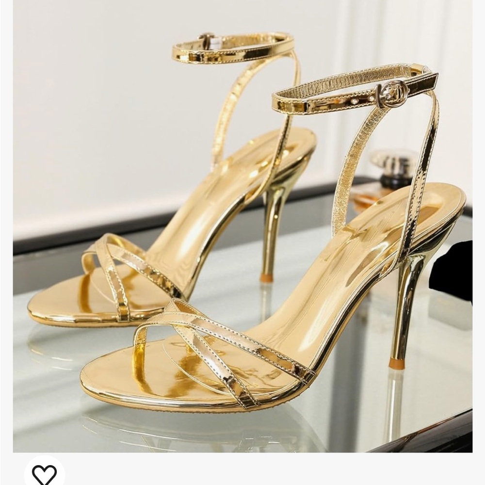 Size 9 brand new, beautiful gold sandals